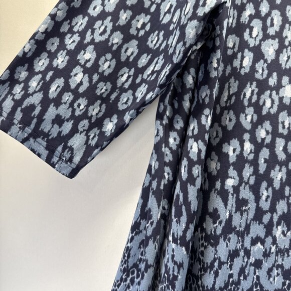 Belle by Kim Gravel Tunic Top 1X Plus Blue Paisley 3/4 Sleeve Stretch Pullover - Picture 4 of 7